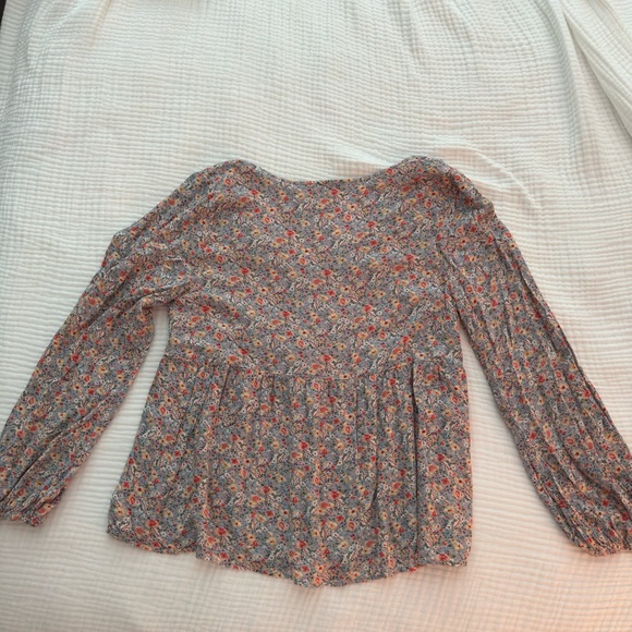 American Eagle Outfitters Peasant Smocked Long Sleeve Tunic Blouse - Picture 2 of 4